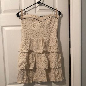 Cream mini lace dress
